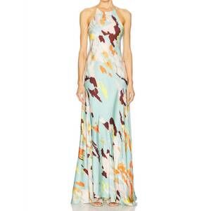 baroque print maxi dress 1970s Baroque Print Jersey Belted Maxi Dress – Featherstone Vintage